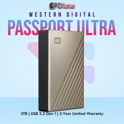 WD My Passport Ultra 2 TB Gold Portable HDD with USB 3.0.