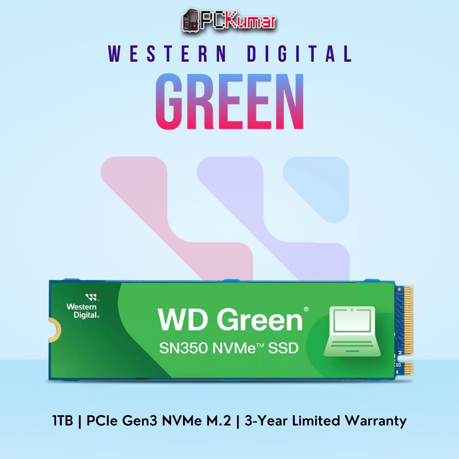 WD Green SN350 PCIe Gen3 1 TB NVMe SSD for efficient storage.