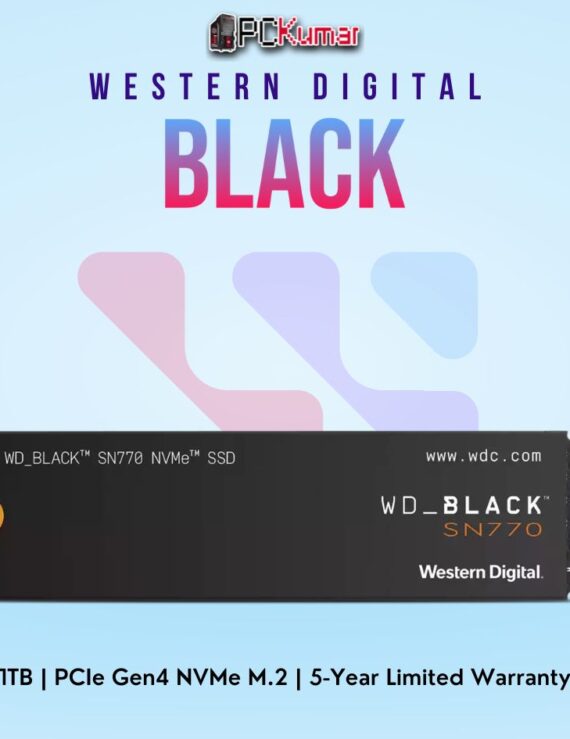 WD_BLACK 1 TB SN770 PCIe Gen4 NVMe SSD for gaming and multitasking.