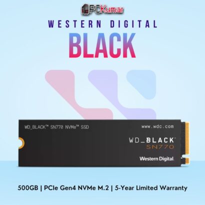 WD_BLACK 500GB SN770 PCIe Gen4 NVMe SSD for high-speed gaming.