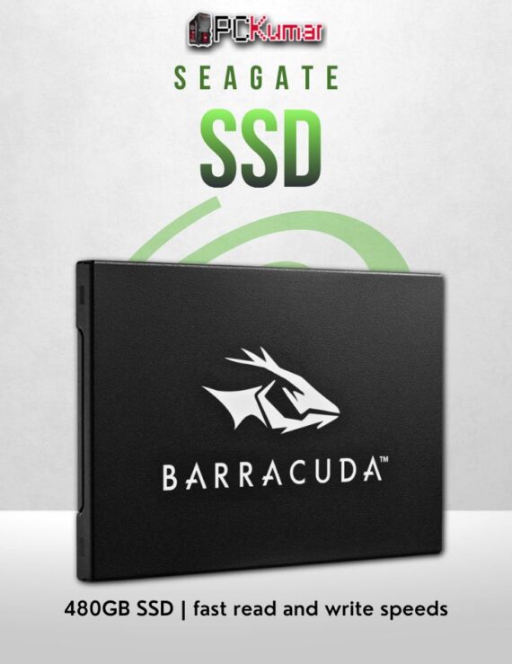Seagate BarraCuda 480GB SATA SSD with fast performance and compact design.