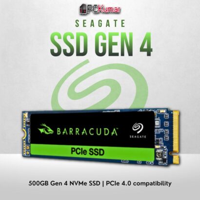 Seagate FireCuda 500GB PCIe Gen 4 SSD with ultra-fast speeds and compact design.