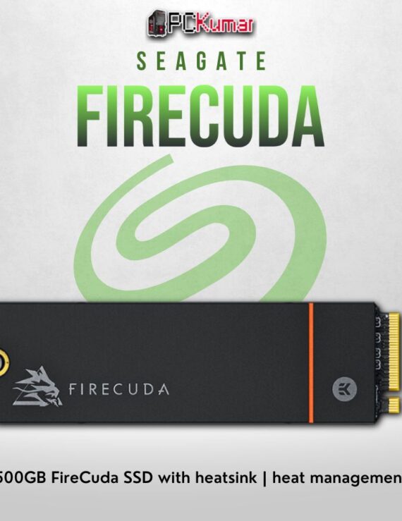 Seagate FireCuda 500GB Gen 4 SSD with built-in heatsink for gaming and high-performance systems.