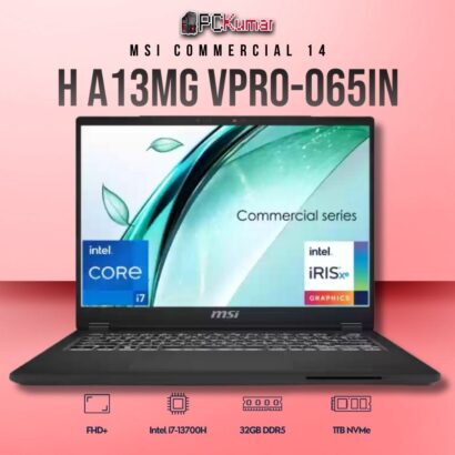 MSI Commercial 14 A13MG vPro-065IN laptop featuring i7-13700H, UMA, 16GB RAM, 1TB storage, and a 14-inch FHD+ display.