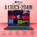 MSI Cyborg 14 A13UCX-204IN laptop with i7-13620H, RTX 2050, 16GB RAM, 512GB storage, and a 14-inch FHD+ 144Hz display.