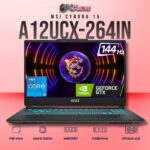MSI Cyborg 15 A12UCX-264IN laptop with i5-12450H, RTX 2050, 16GB RAM, 512GB storage, and a 15.6-inch FHD 144Hz display.