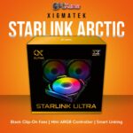 Xigmatek Starlink Ultra 3-Pack Black ARGB Fans with Galaxy II Fan Control Box and PWM Cables.