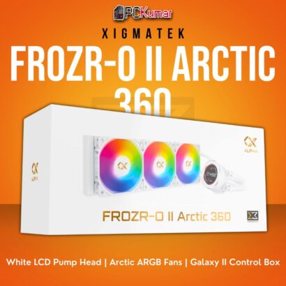 Xigmatek FROZR-O II Arctic 360 White AIO Liquid Cooler with LCD Pump Head and 3 ARGB Fans