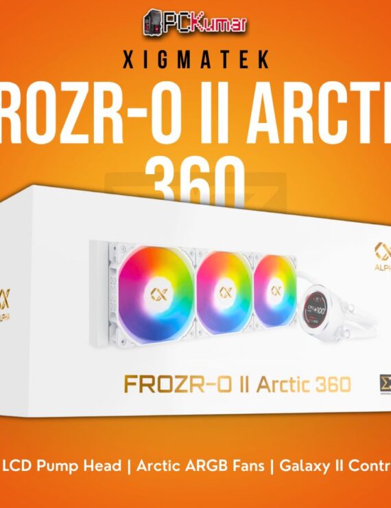 Xigmatek FROZR-O II Arctic 360 White AIO Liquid Cooler with LCD Pump Head and 3 ARGB Fans
