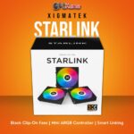 Xigmatek Starlink 3-Pack Black ARGB Fans with Mini Controller and PWM Cables.