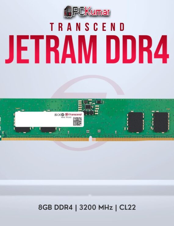 Transcend 8GB JM DDR4 3200 SO-DIMM 1Rx16 1Gx16 CL22 1.2V for smooth multitasking.