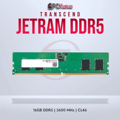 Transcend 16GB JM DDR5 5600 U-DIMM 1Rx8 2Gx8 CL46 1.1V for heavy multitasking.