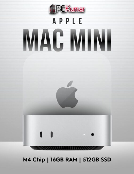 Apple Mac Mini M4 with 10-core CPU/GPU, 16GB RAM, and 512GB SSD.