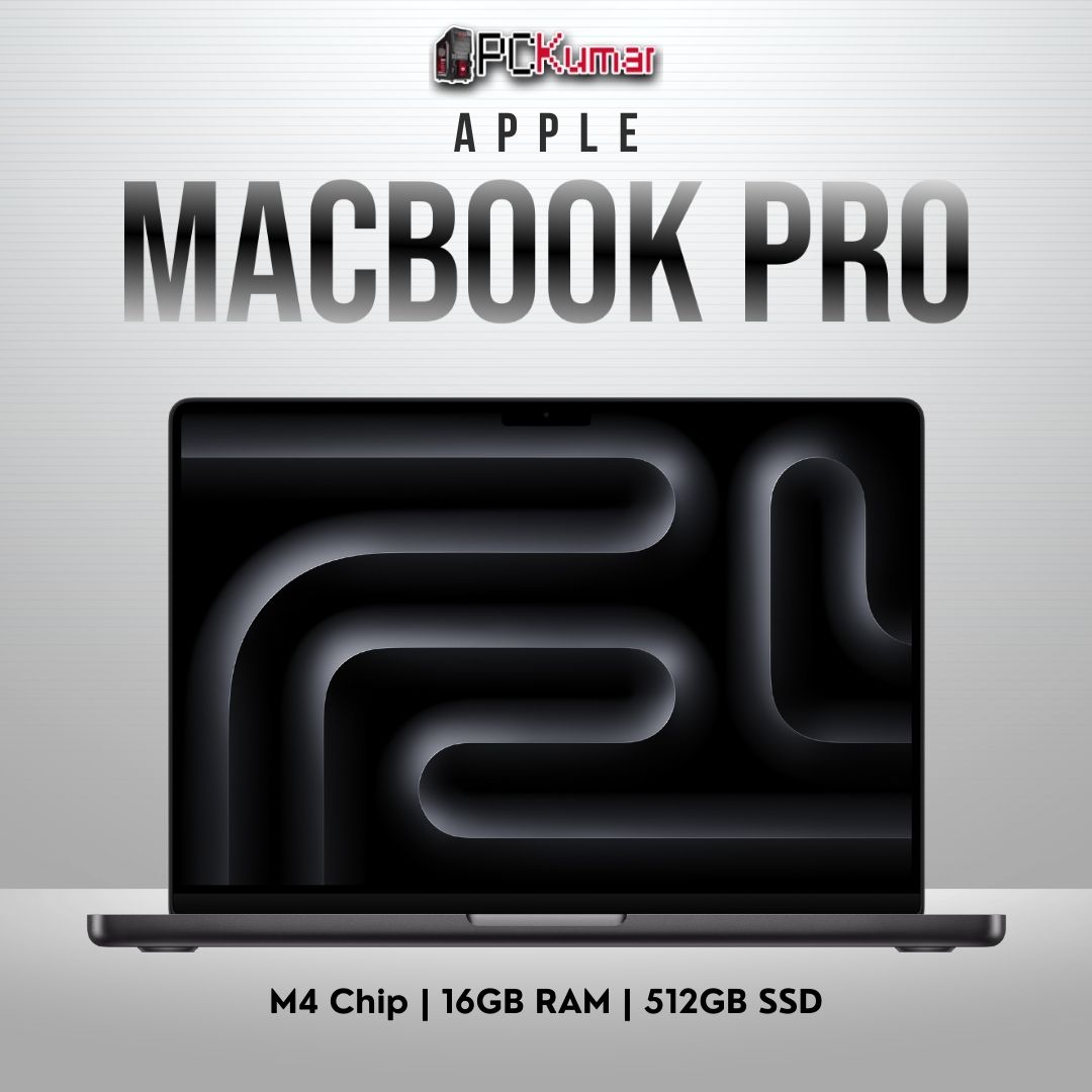 Apple 14-inch MacBook Pro M4 with 10-core CPU, 10-core GPU, 16GB RAM, and 512GB SSD.