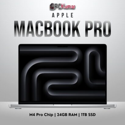 Apple 14-inch MacBook Pro M4 Pro with 14-core CPU, 20-core GPU, 24GB RAM, and 1TB SSD in Silver.