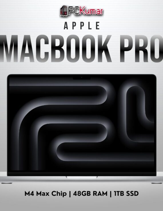 Apple 16-inch MacBook Pro M4 Max with 16-core CPU, 40-core GPU, 48GB RAM, and 1TB SSD in Silver.