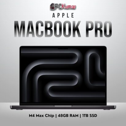 Apple 16-inch MacBook Pro M4 Max with 16-core CPU, 40-core GPU, 48GB RAM, and 1TB SSD in Space Black.