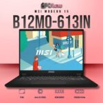 MSI Modern 15 B12MO-613IN laptop featuring i3-1215U, UMA, 8GB RAM, 512GB storage, and a 15.6-inch FHD display.