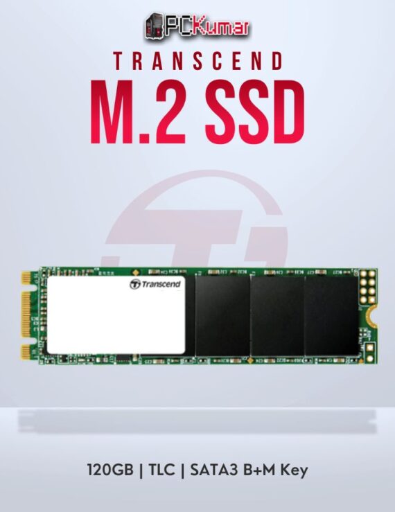 Transcend 120GB M.2 2280 SATA3 SSD with 3D TLC for faster transfer.