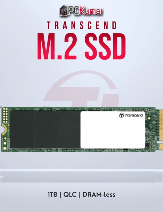 Transcend 1TB M.2 2280 PCIe Gen3x4 SSD with QLC for efficient performance.