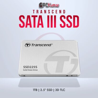 Transcend 1TB 2.5 inch SATA3 SSD with 3D TLC for reliable storage.