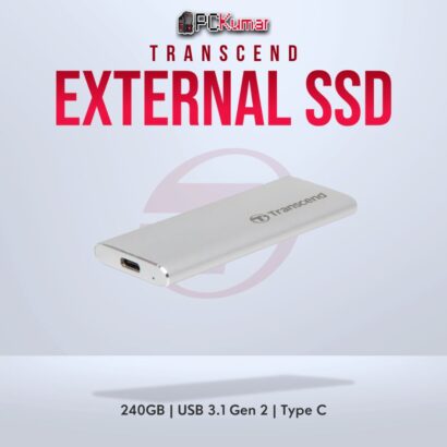 Transcend 240GB USB External SSD with Type-C USB 3.1 Gen 2 for reliable storage.