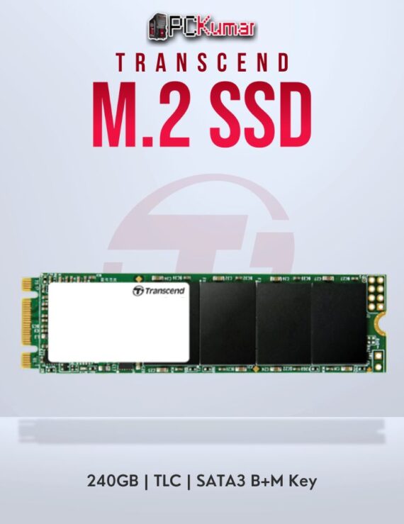 Transcend 240GB M.2 2280 SATA3 SSD with 3D TLC for improved speed.