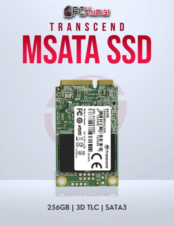 Transcend 256GB mSATA SSD with 3D TLC for smooth multitasking.