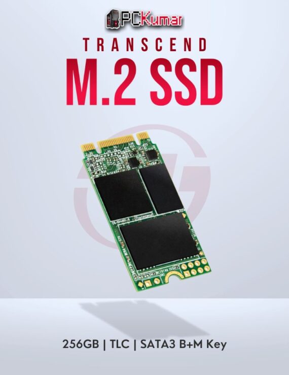 Transcend 256GB M.2 2260 SATA3 SSD with MLC for smooth multitasking.