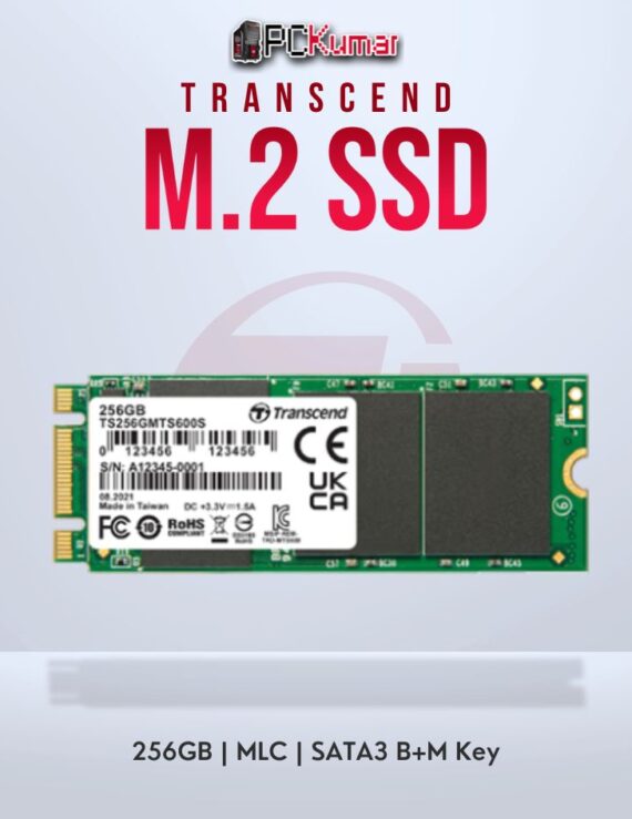 Transcend 256GB M.2 2260 SATA3 SSD with MLC for smooth multitasking.