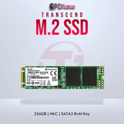 Transcend 256GB M.2 2280 SATA3 SSD with MLC for high-speed storage.