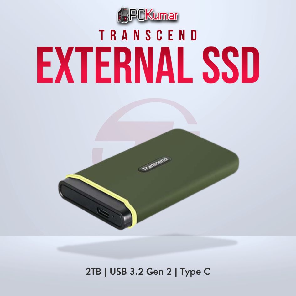 Transcend 2TB USB External SSD with Type-C USB 3.2 Gen 2 for large storage.