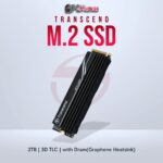 Transcend 2TB M.2 PCIe Gen4x4 NVMe SSD with metal heatsink for sustained performance.