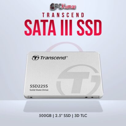 Transcend 500GB 2.5 inch SATA3 SSD with 3D TLC for faster operations.