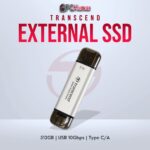 Transcend 512GB USB External SSD with Type-C/A for fast transfers.