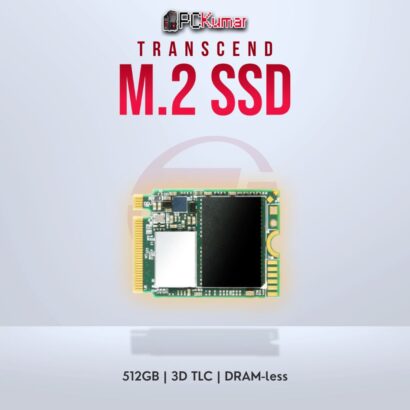 Transcend 512GB M.2 PCIe Gen3x4 NVMe SSD with 3D TLC for compact systems.