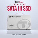 Transcend 512GB 2.5 inch SATA3 SSD with 3D TLC for faster data handling.