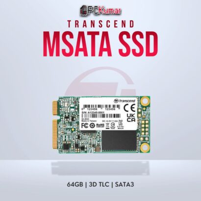 Transcend 64GB mSATA SSD with 3D TLC for fast data transfers.