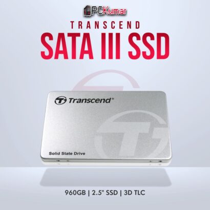 Transcend 960GB 2.5 inch SATA3 SSD with 3D TLC for large capacity.