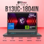 MSI Thin 15 B13UC-1804IN laptop featuring i7-13620H, RTX 3050, 16GB RAM, 512GB storage, and a 15.6-inch FHD 144Hz display.