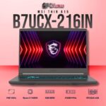 MSI Thin A15 B7UCX-216IN laptop featuring Ryzen 5 7535HS, RTX 2050, 8GB RAM, 512GB storage, and a 15.6-inch FHD 144Hz display.