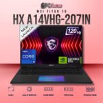 MSI Titan 18 A14VHG-207IN laptop with i9-14900HX, RTX 4080, 64GB RAM, 2TB storage, and an 18-inch UHD+ mini LED display.