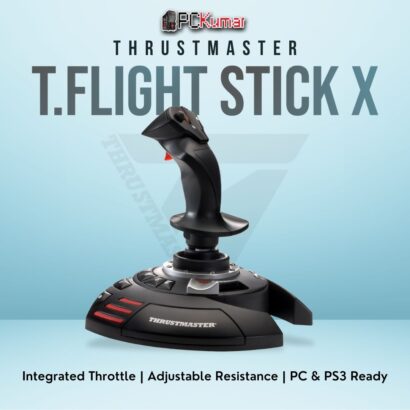 Thrustmaster T.Flight Stick X offering a simple, ergonomic design for basic flight simulation on PC or PS3.