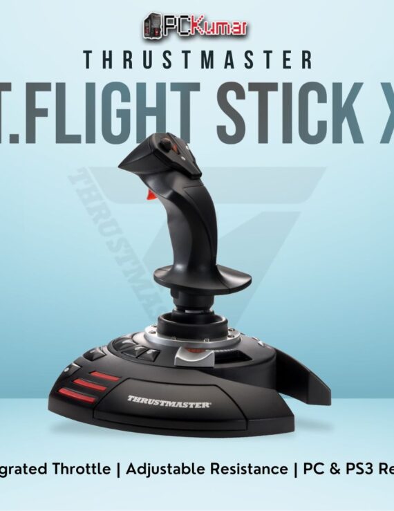 Thrustmaster T.Flight Stick X offering a simple, ergonomic design for basic flight simulation on PC or PS3.