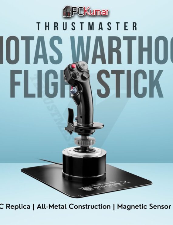 Thrustmaster HOTAS Warthog Flight Stick replicating the A-10C controller with metal design and advanced sensors.