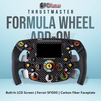 Thrustmaster Ferrari SF1000 Edition wheel add-on with integrated telemetry display and F1-style controls.
