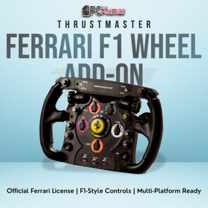 Thrustmaster Ferrari F1 Wheel Add-On featuring a professional open-wheel layout and authentic Ferrari branding.