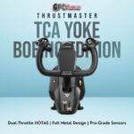 Thrustmaster TCA Yoke Boeing Edition capturing authentic 787-style flight controls with integrated throttle levers.