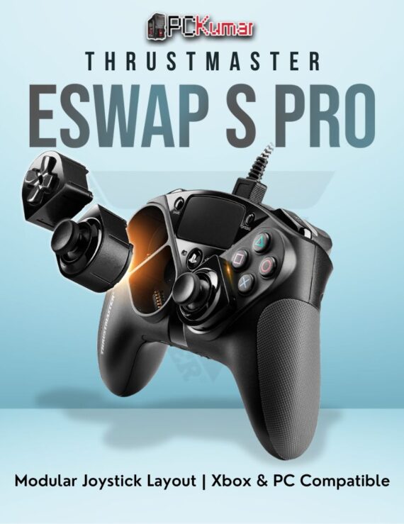Thrustmaster ESWAP S Pro Controller featuring swappable modules and precision controls for Xbox and PC.