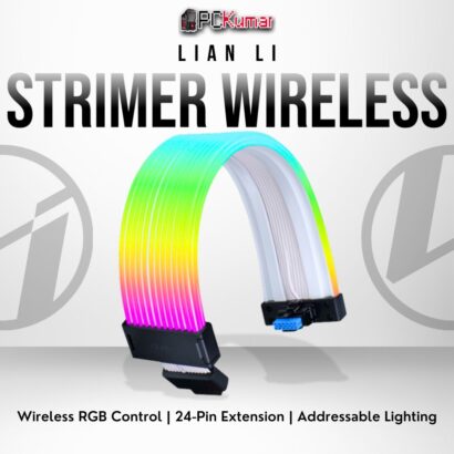 Lian Li Strimer Wireless 24-pin extension cable offering addressable RGB lighting without extra wires.